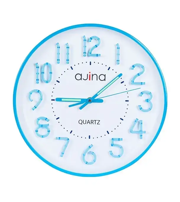 Ajina Maple Digit Round Wall Clock Blue